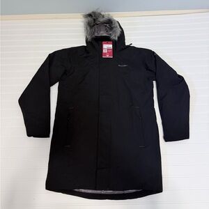 Moosejaw Men’s Hooded Down Parka Jacket in Black Size Small